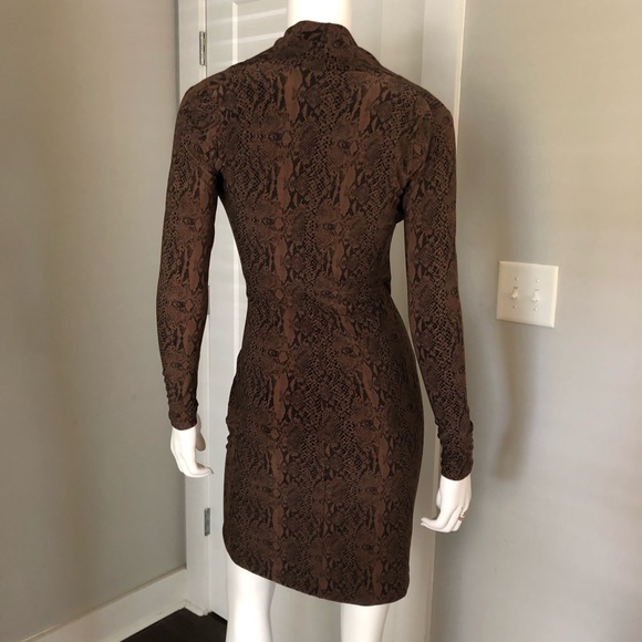 Norma Kamali Dress Snakeskin XS L/S Career Wrap - Picture 5 of 6